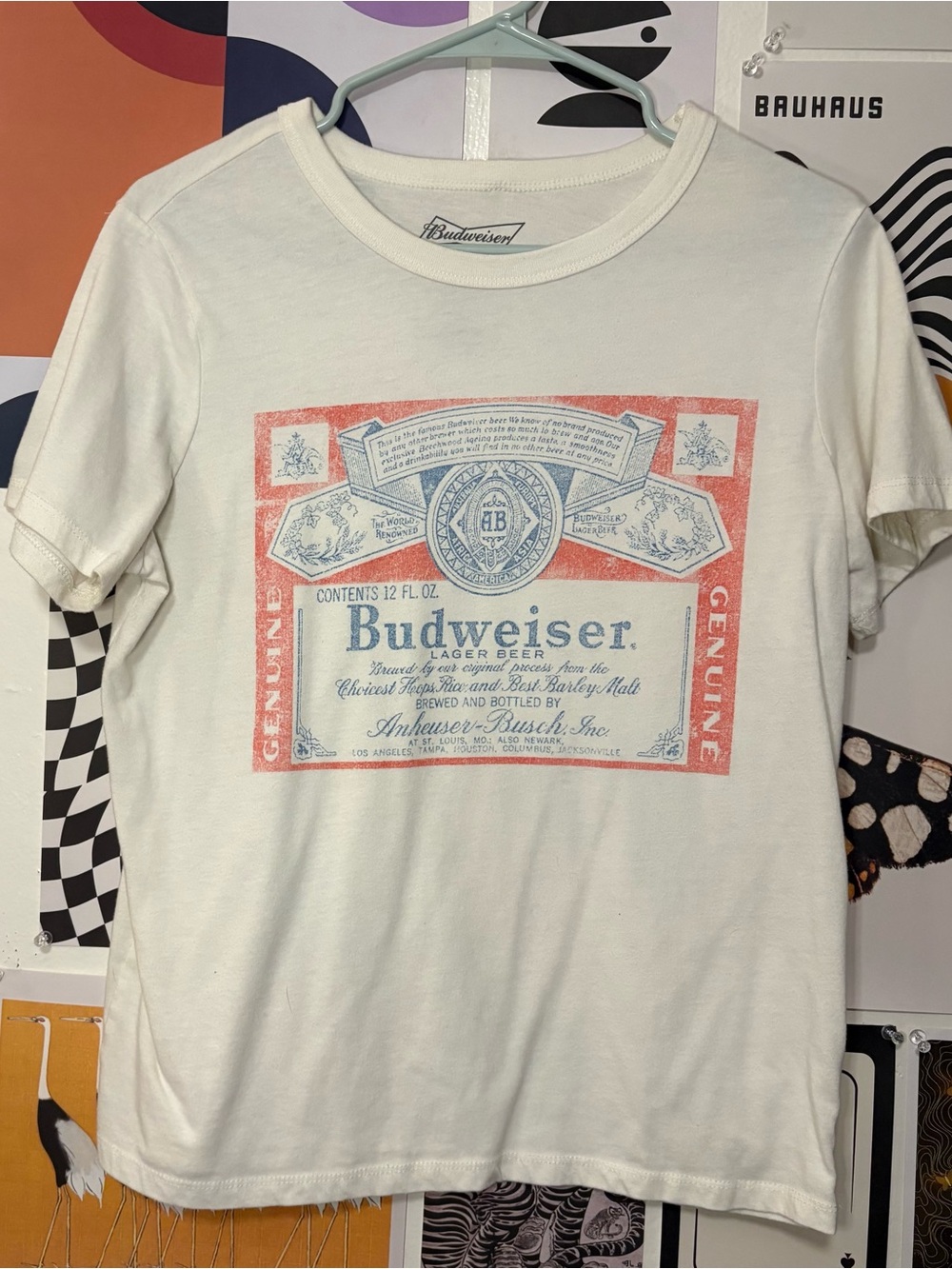 Budweiser Retro Beer Label Graphic Tee Size Medium